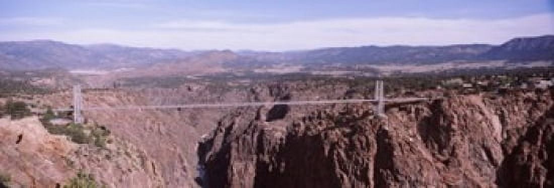 Suspension bridge across a canyon Royal Gorge Suspension Bridge Colorado USA Canvas Art - Panoramic Images (36 x 13)