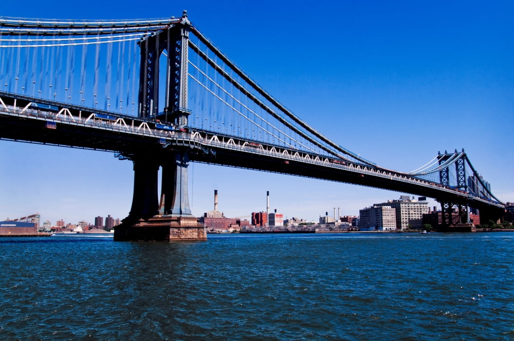 Suspension bridge across a river Ben Franklin Bridge River Delaware Philadelphia Pennsylvania USA Canvas Art - Panoramic Images (18 x 24)