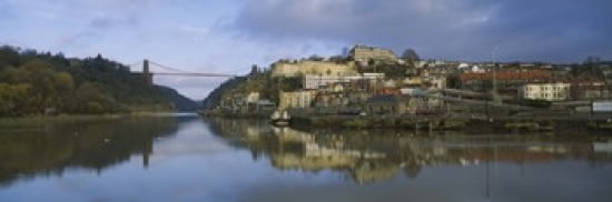 Suspension bridge across a river Clifton Suspension Bridge River Avon Bristol England Canvas Art - Panoramic Images (36 x 12)