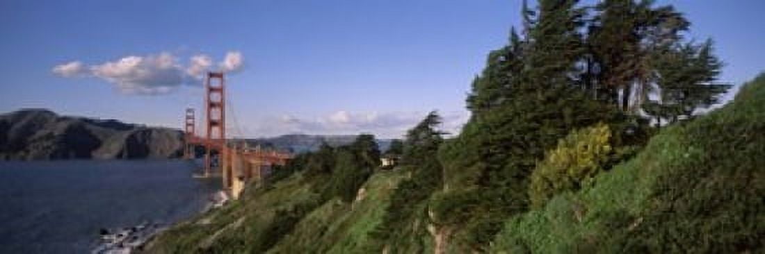 Suspension bridge across the bay Golden Gate Bridge San Francisco Bay San Francisco California USA Canvas Art - Panoramic Images (18 x 6)