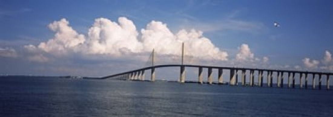 Suspension bridge across the bay Sunshine Skyway Bridge Tampa Bay Gulf of Mexico Florida USA Canvas Art - Panoramic Images (18 x 7)