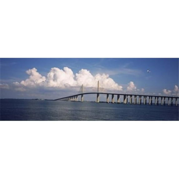 Suspension bridge across the bay Sunshine Skyway Bridge Tampa Bay Gulf of Mexico Florida USA Poster Print by - 36 x 12