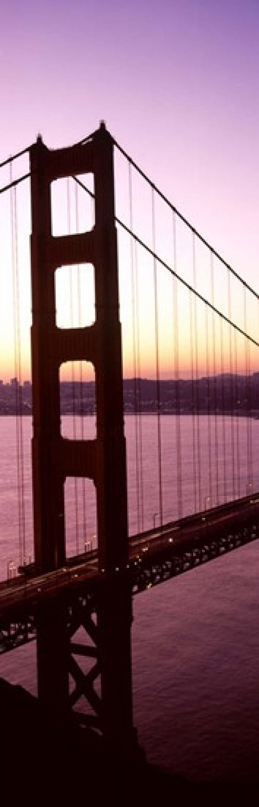 Suspension bridge at sunrise Golden Gate Bridge San Francisco Bay San Francisco California USA Canvas Art - Panoramic Images (18 x 6)
