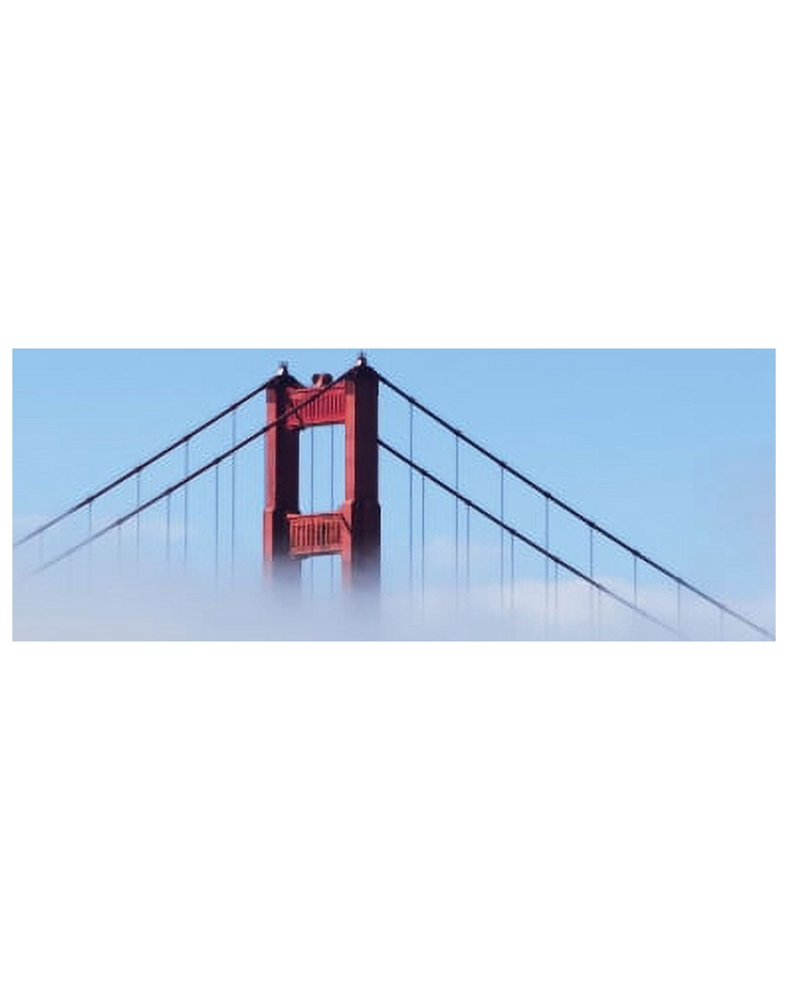 Suspension bridge covered with fog Golden Gate Bridge San Francisco Bay San Francisco California USA Canvas Art - Panoramic Images (22 x 28)