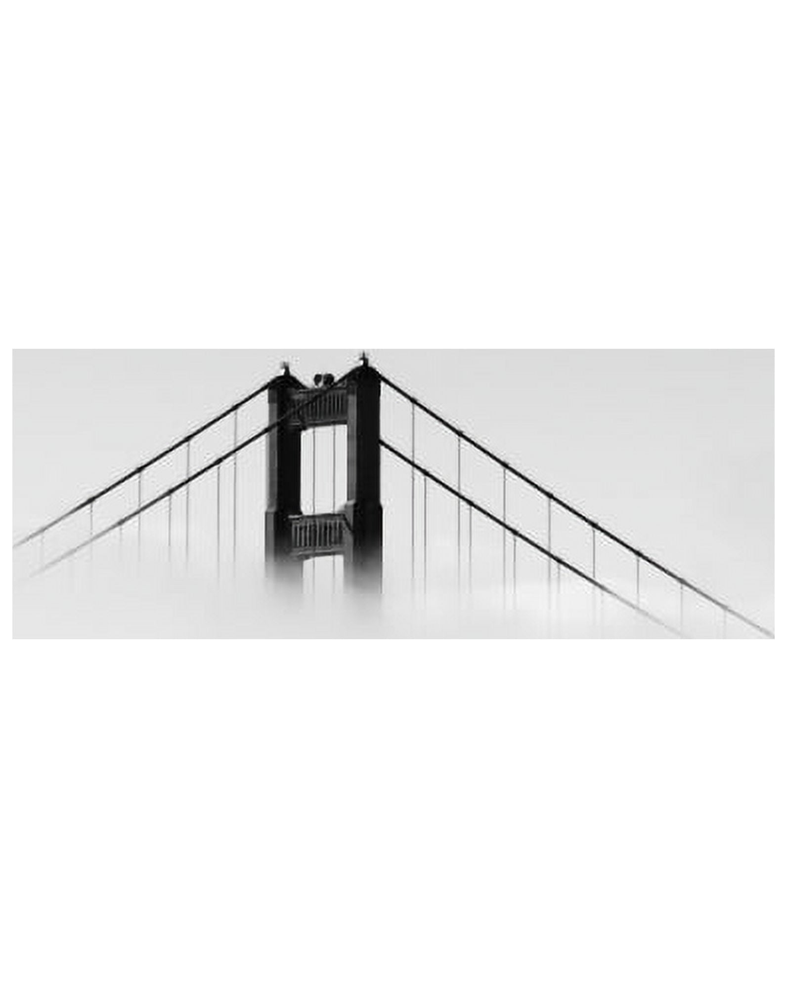 Suspension bridge covered with fog Golden Gate Bridge San Francisco Bay San Francisco California USA Canvas Art - Panoramic Images (22 x 28)