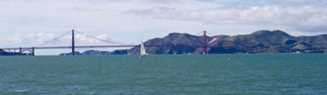 Suspension bridge with a mountain range in the background Golden Gate Bridge Marin Headlands San Francisco California USA Canvas Art - Panoramic Images (15 x 5)