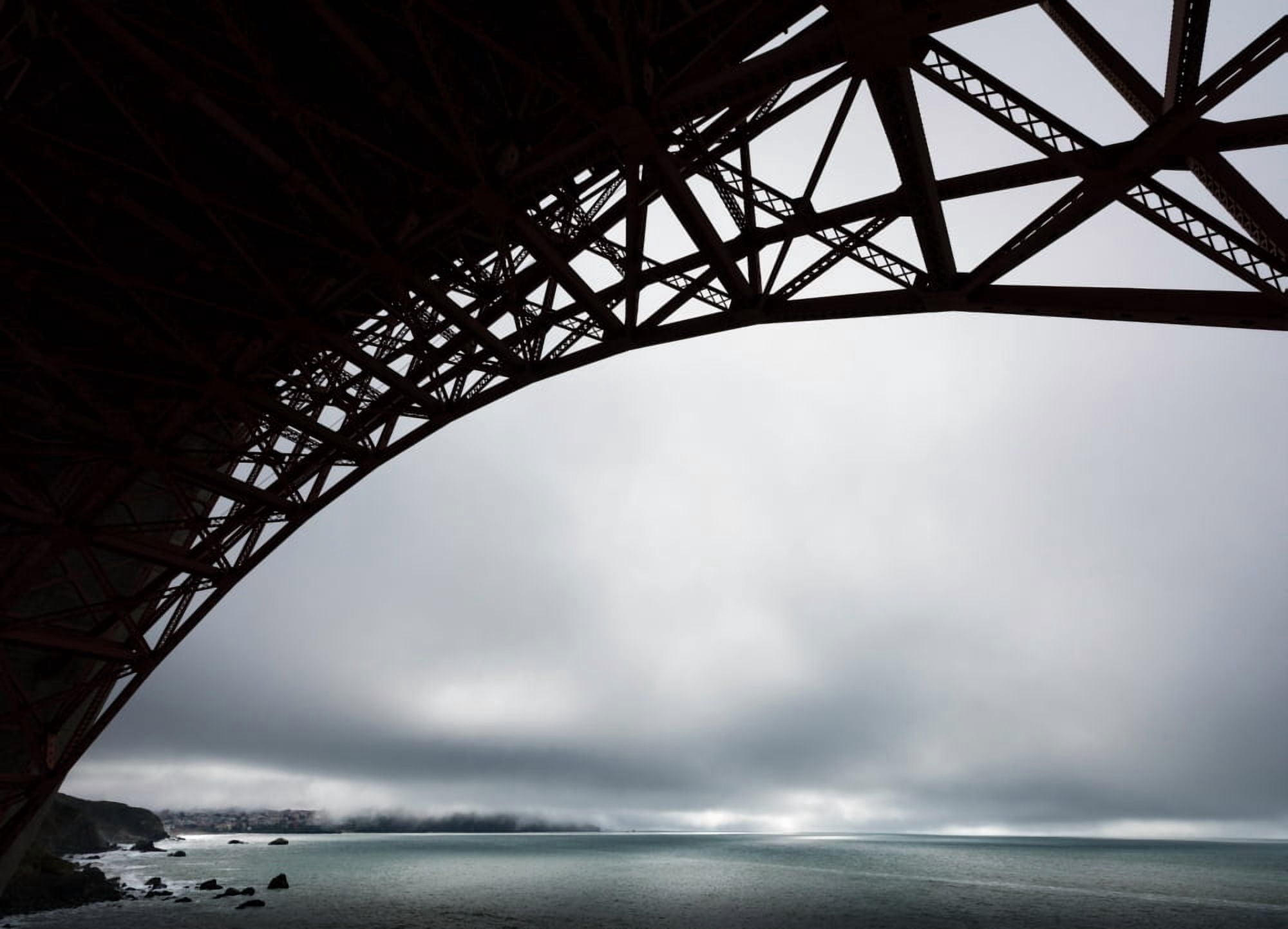 Suspension bridge over Pacific ocean Golden Gate Bridge San Francisco Bay San Francisco California USA Canvas Art - Panoramic Images (24 x 36)