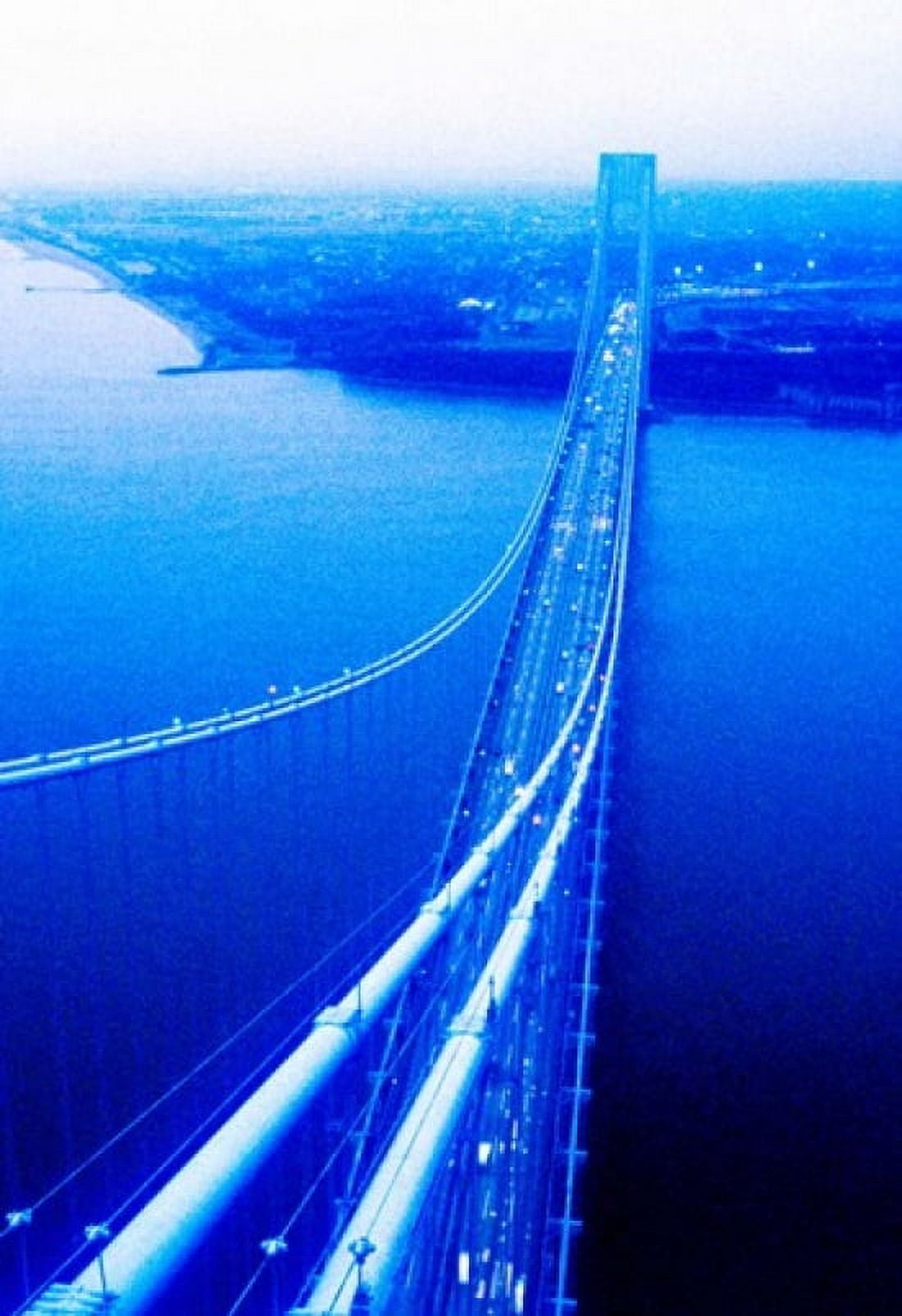 Suspension bridge over the sea Verrazano-Narrows Bridge New York Harbor New York City New York State USA Canvas Art - Panoramic Images (25 x 36)