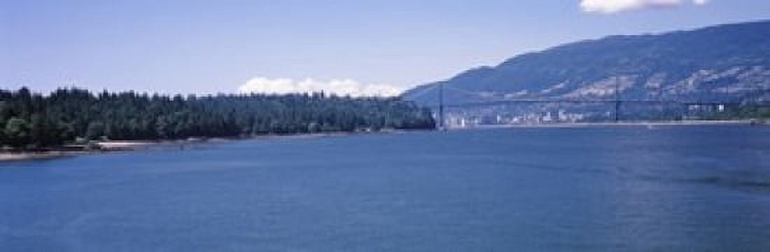 Suspension bridge with mountain in the background Lions Gate Bridge Vancouver British Columbia Canada Canvas Art - Panoramic Images (18 x 6)