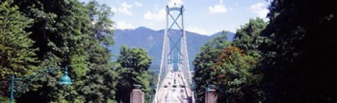 Suspension bridge with mountain in the background Lions Gate Bridge Vancouver British Columbia Canada Canvas Art - Panoramic Images (18 x 6)