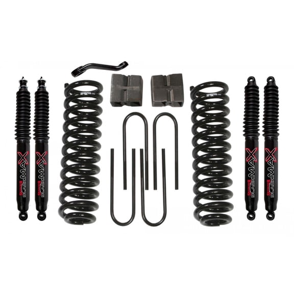 Suspension w/Black MAX Shocks 4" Lift Kit Fits 78-79 Ford Bronco; 174BK-B