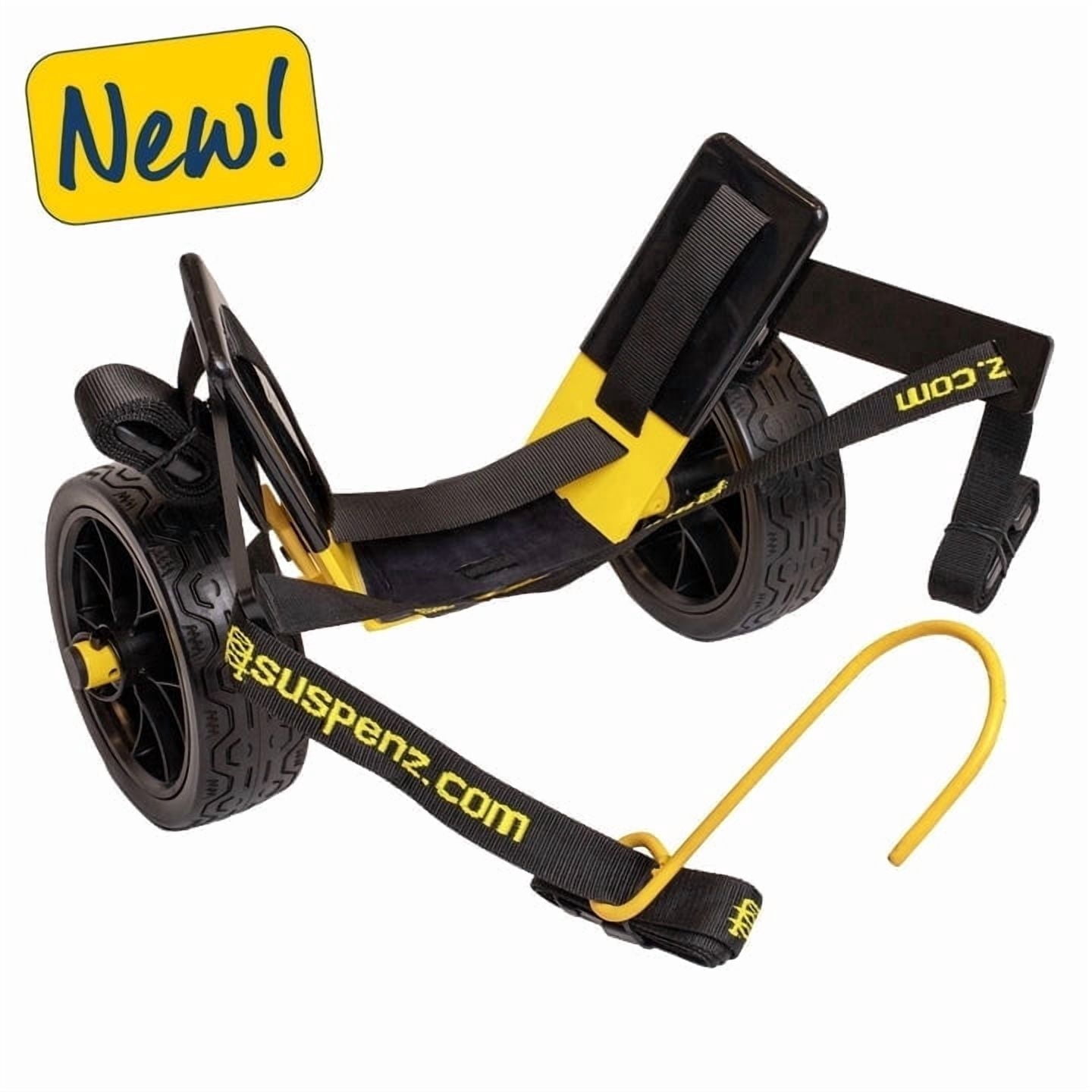 Suspenz Kayak Canoe Stern Cart, EZ-Stow Transport Trolley, Straps, Lightweight, Compact, 130lb Capacity