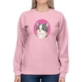 thumbnail image 1 of Suspicious Cat Sweatshirt Women -Kayomi Harai Designs, Female Large, 1 of 4