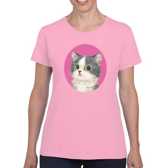 Suspicious Cat T-Shirt Women -Kayomi Harai Designs, Female Large