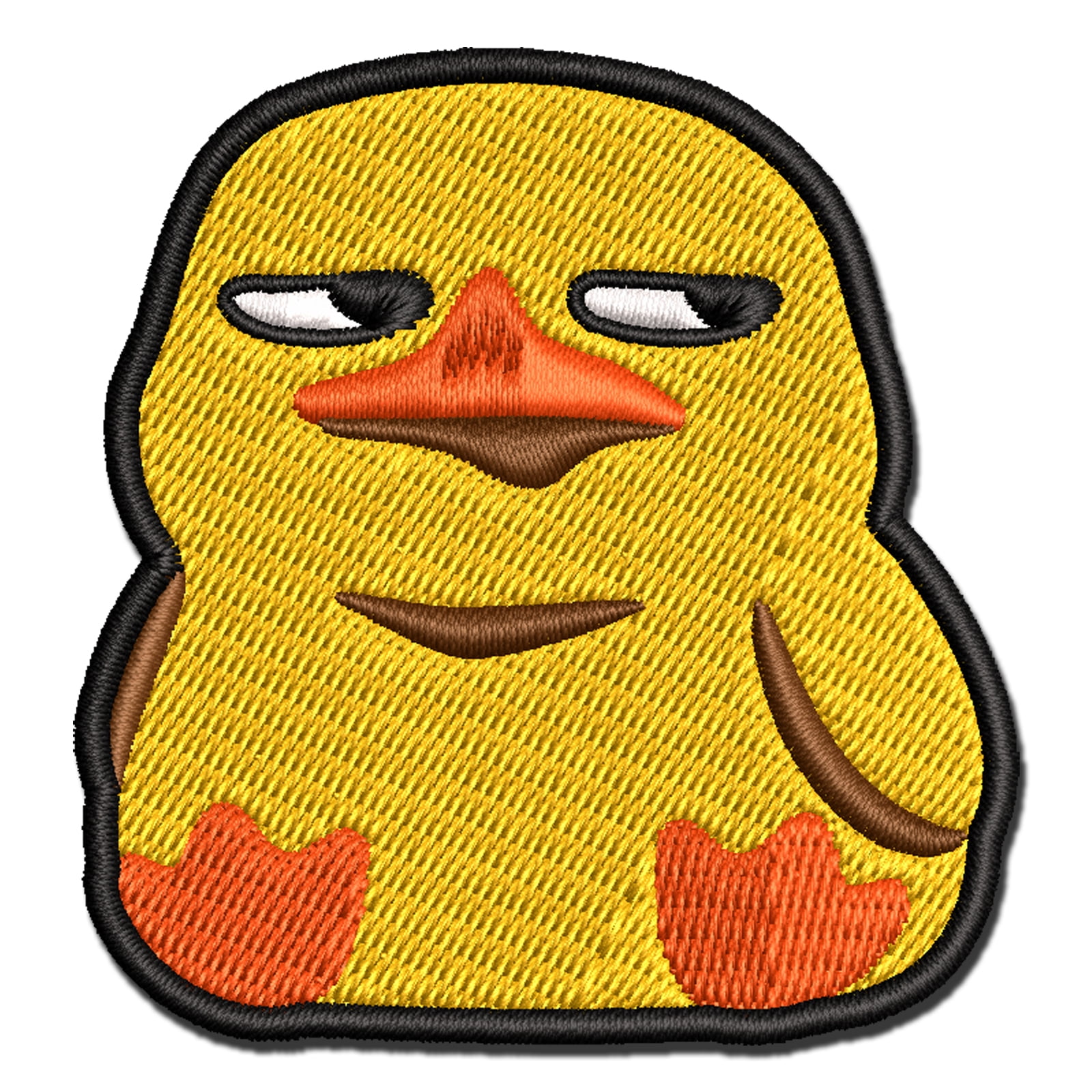 Suspicious Duck Bombastic Side Eye Applique Multi-Color Embroidered Iron-On Patch - 3.5 Inch Large