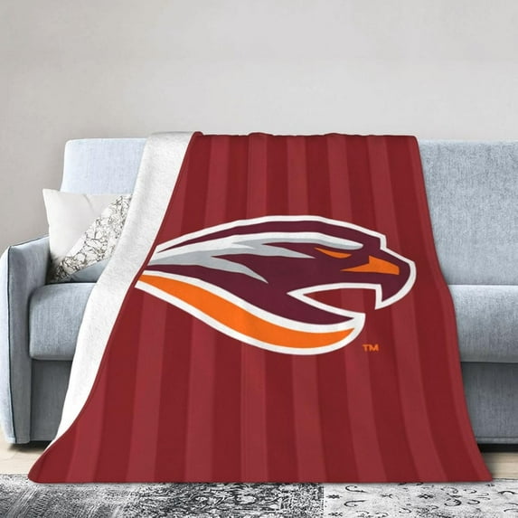 Susquehanna University Logo Fleece Blanket, Very Soft Microfiber Flannel Blanket for Couch Warm and Cozy for All Seasons, Black