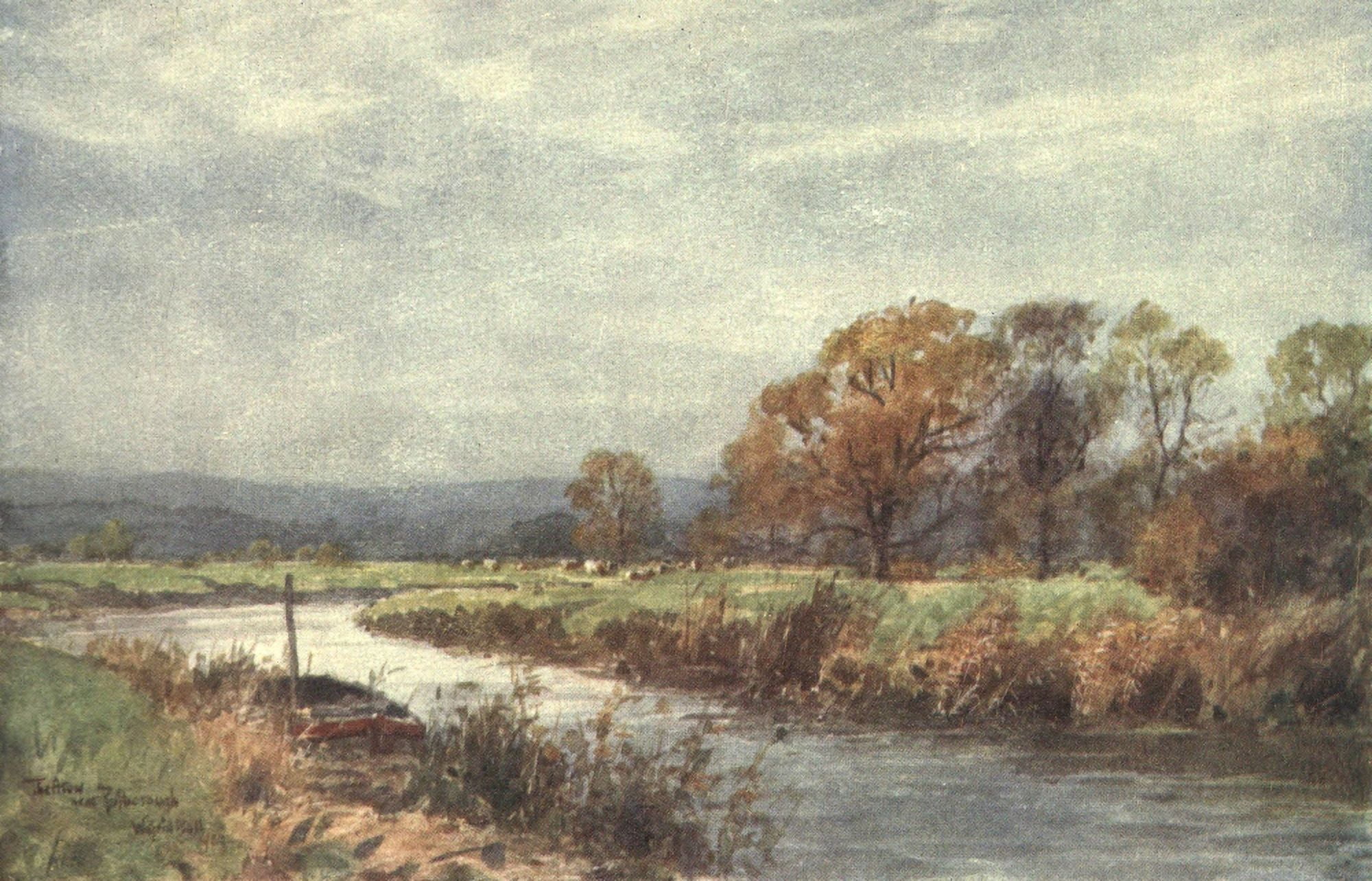 Sussex 1906 Arun near Pulborough Canvas Art - Wilfrid Ball (18 x 24)