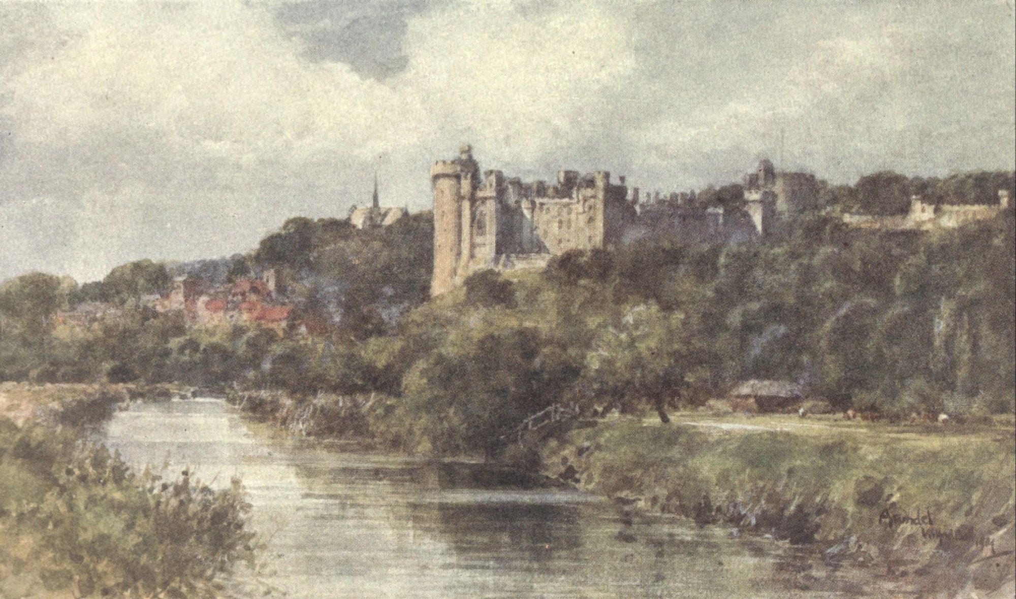 Sussex 1906 Arundel Castle 2 Canvas Art - Wilfrid Ball (18 x 24)