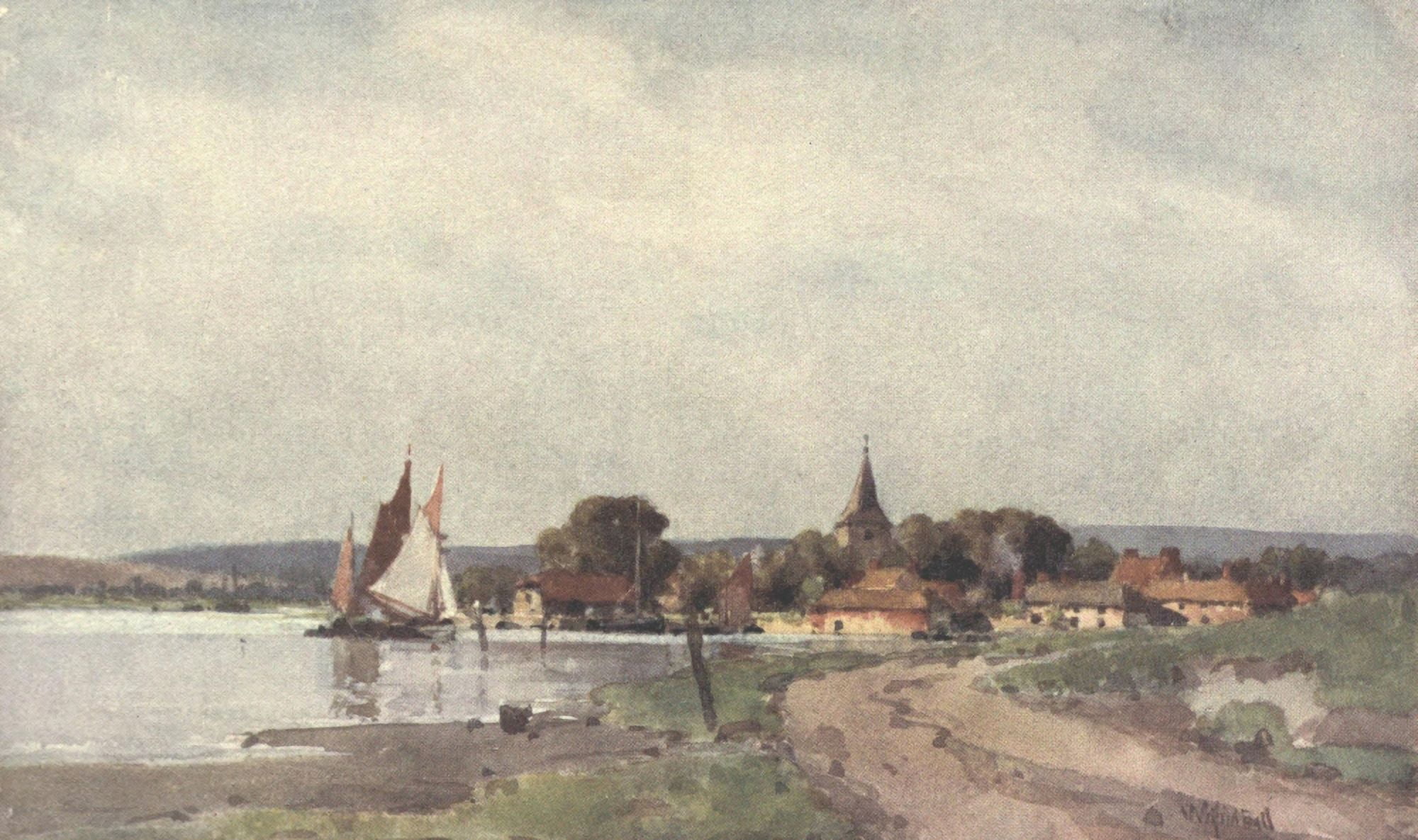 Sussex 1906 Bosham 2 Canvas Art - Wilfrid Ball (18 x 24)