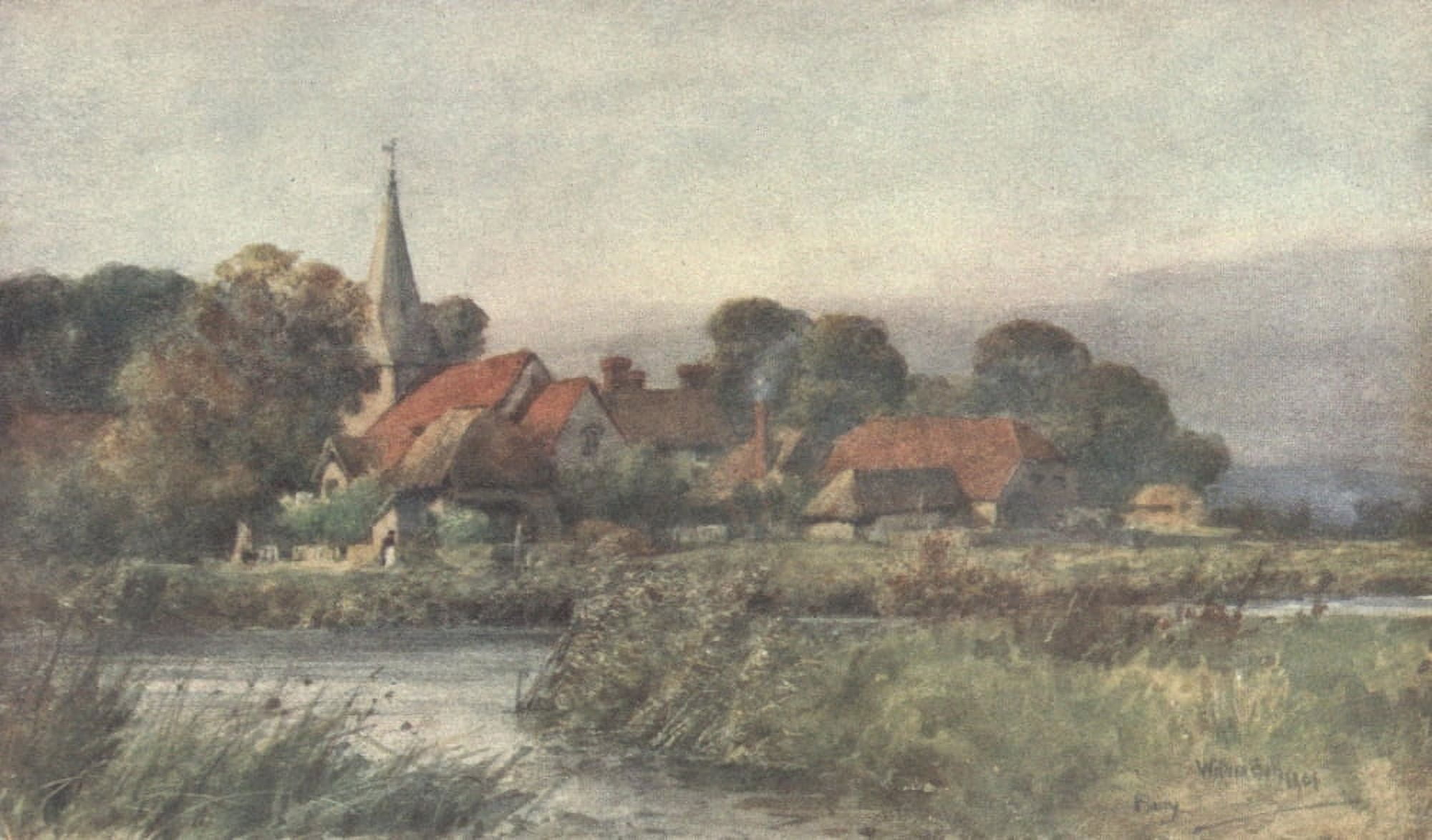Sussex 1906 Bury Church Canvas Art - Wilfrid Ball (18 x 24)