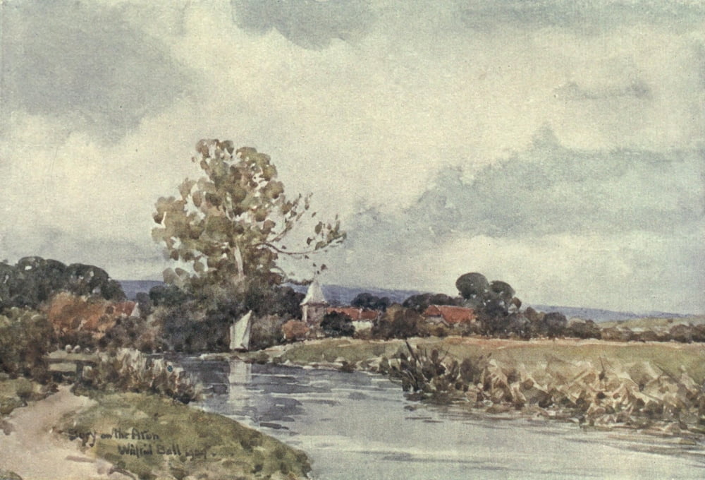 Sussex 1906 Bury from the Arun Canvas Art - Wilfrid Ball (18 x 24)