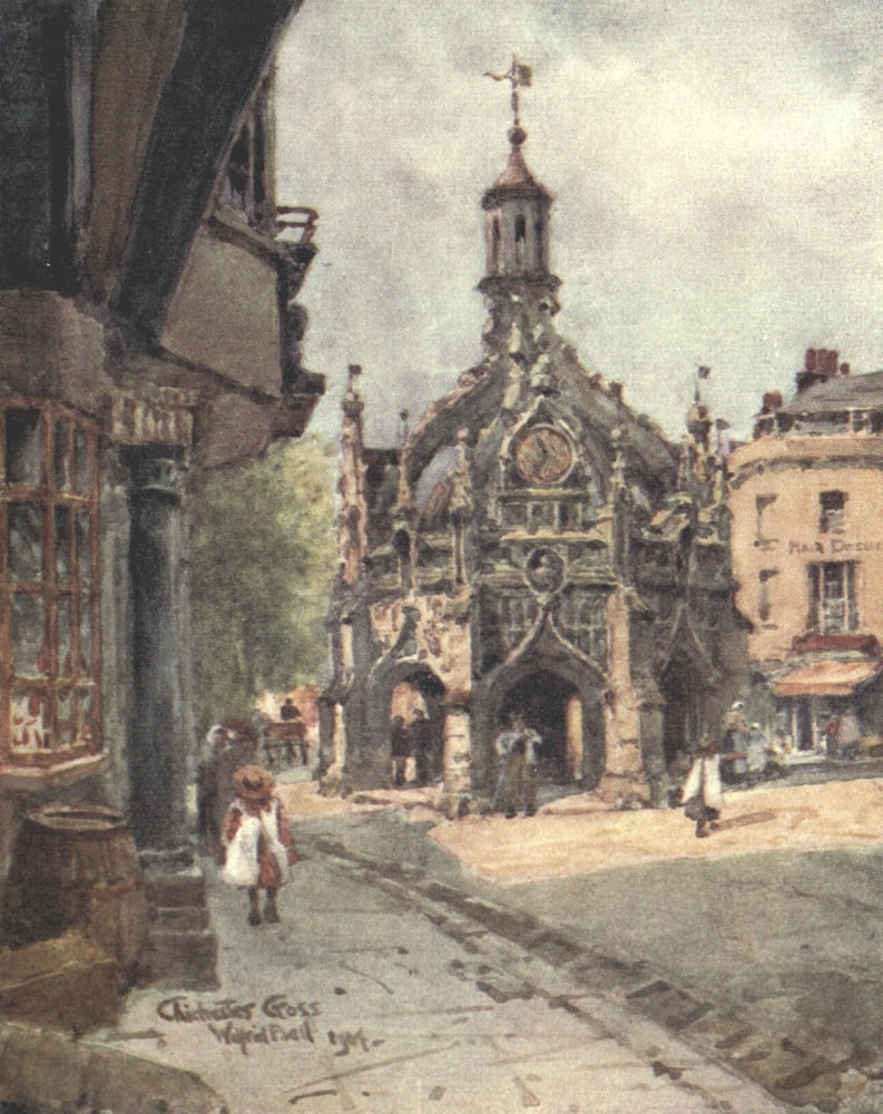 Sussex 1906 Chichester Cross Canvas Art - Wilfrid Ball (18 x 24)