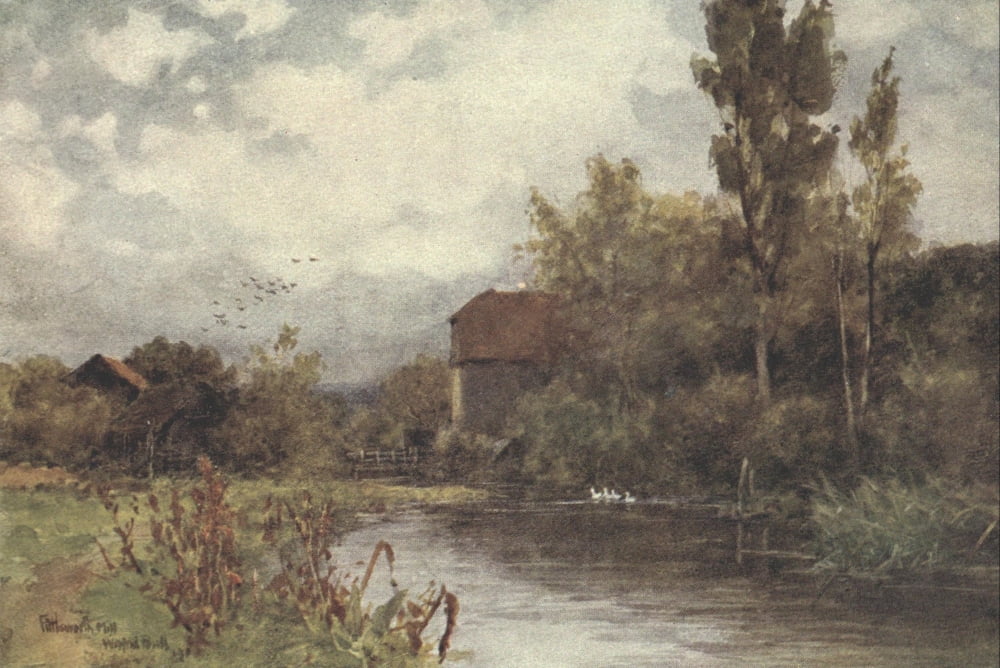 Sussex 1906 Fittleworth Water Mill Canvas Art - Wilfrid Ball (18 x 24)