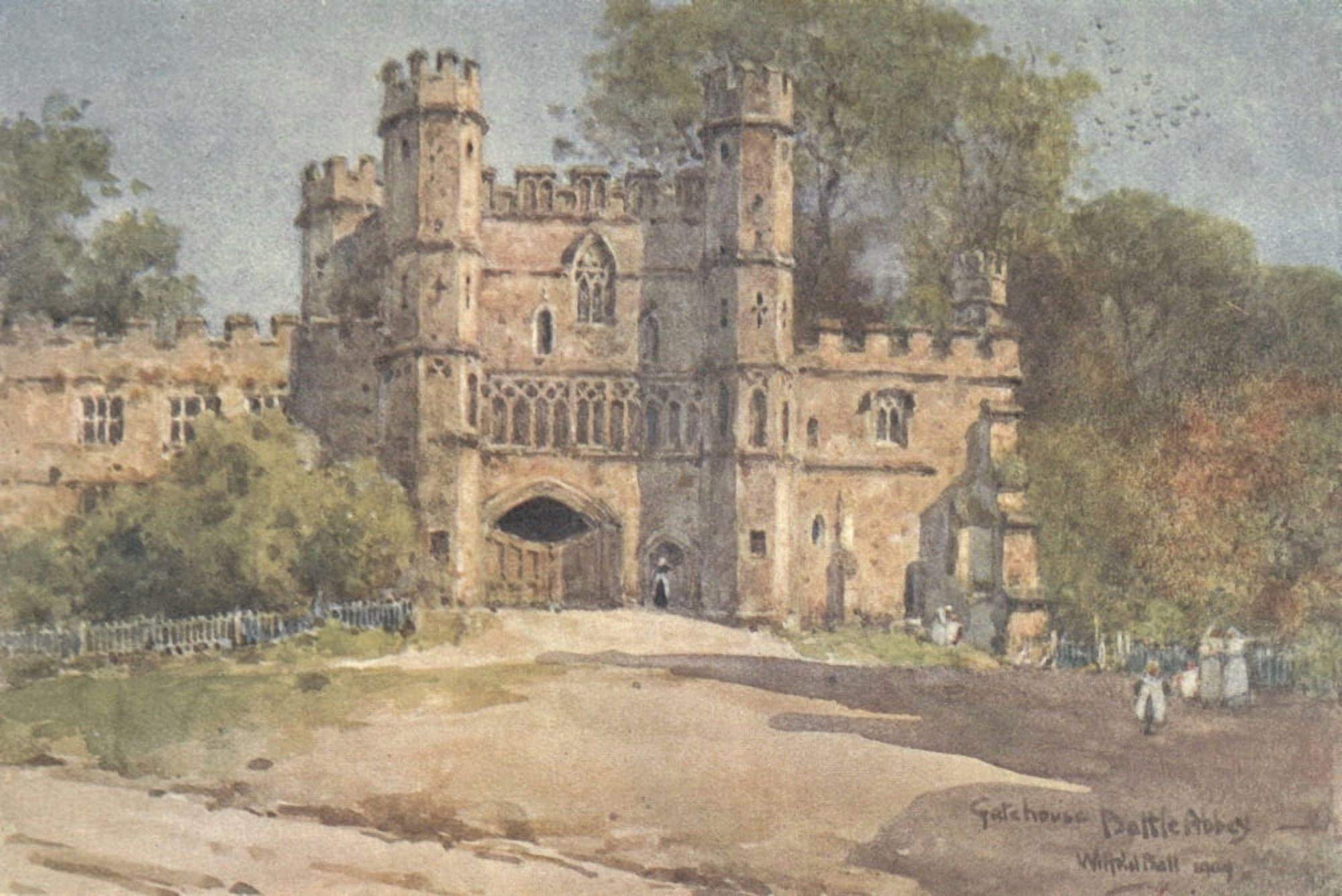 Sussex 1906 Gatehouse Battle Abbey Canvas Art - Wilfrid Ball (18 x 24)
