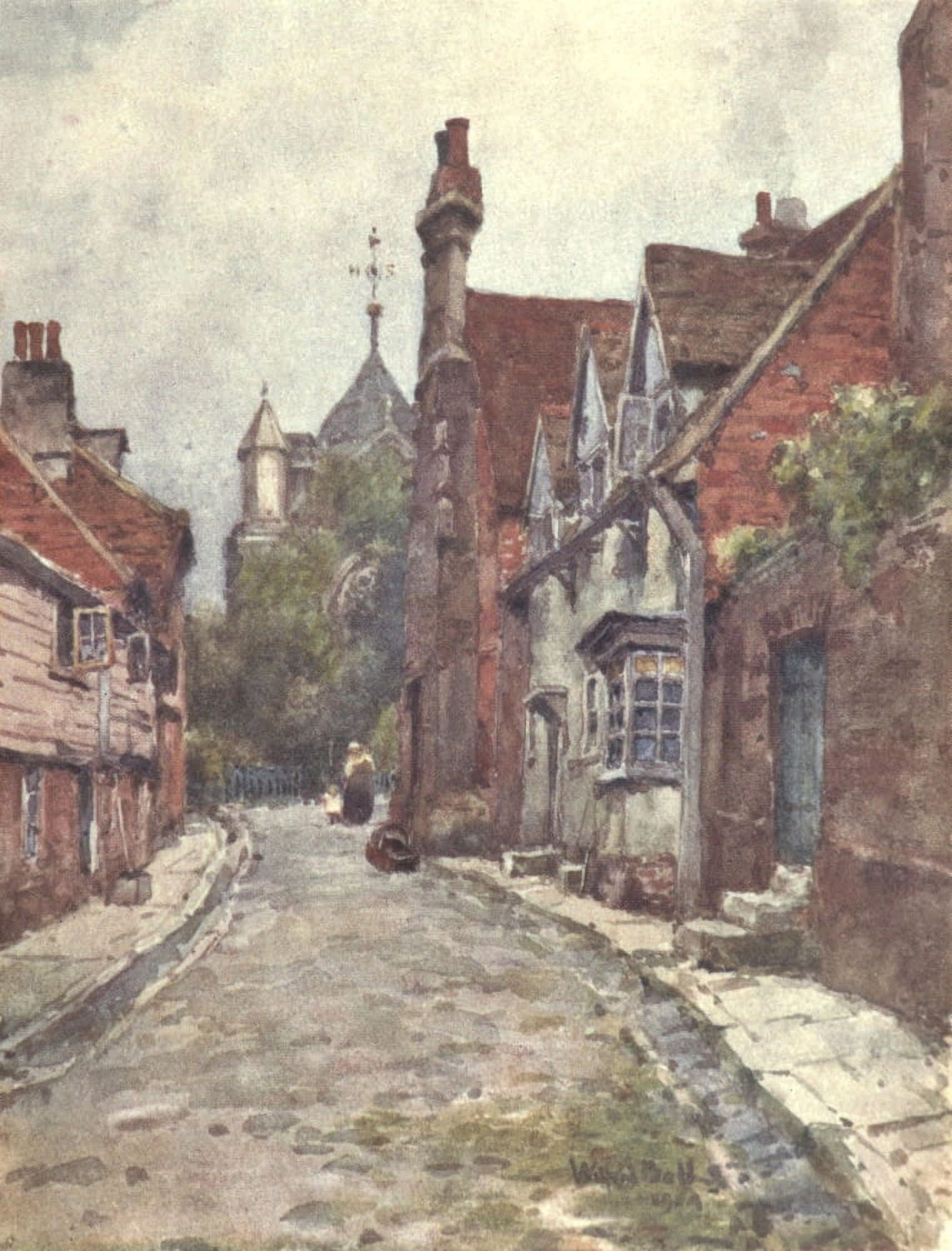 Sussex 1906 St Marys Rye Canvas Art - Wilfrid Ball (18 x 24)