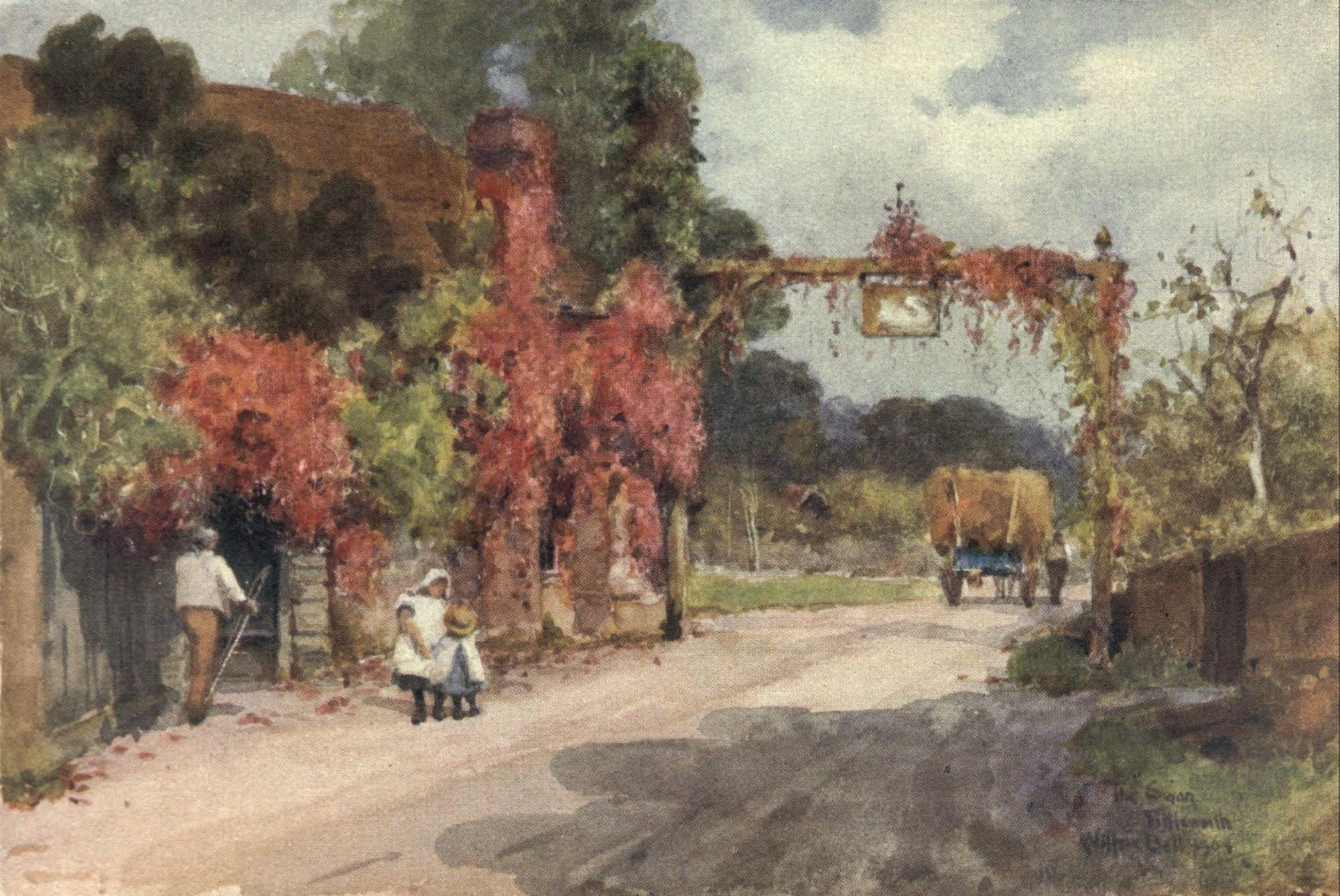 Sussex 1906 Swan Hotel Fittleworth Canvas Art - Wilfrid Ball (18 x 24)