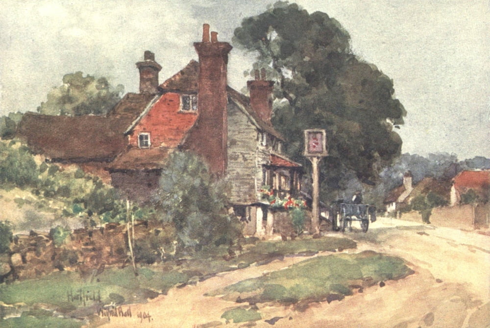 Sussex 1906 The Inn Hartfield Canvas Art - Wilfrid Ball (18 x 24)