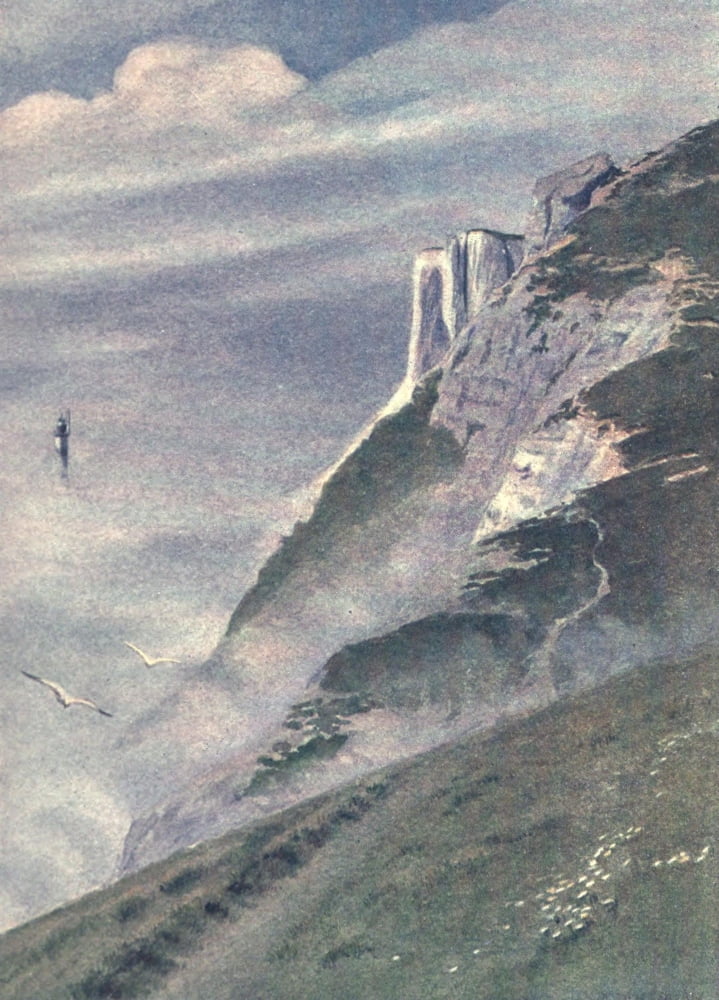 Sussex Coast 1912 Beachy Head Canvas Art - Edith B Hannah (18 x 24)