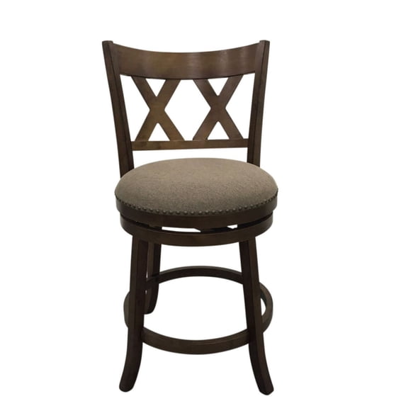Contemporary Home Living X-Back Swivel Seat Barstool - 40" - Set of 2 - Rustic Brown
