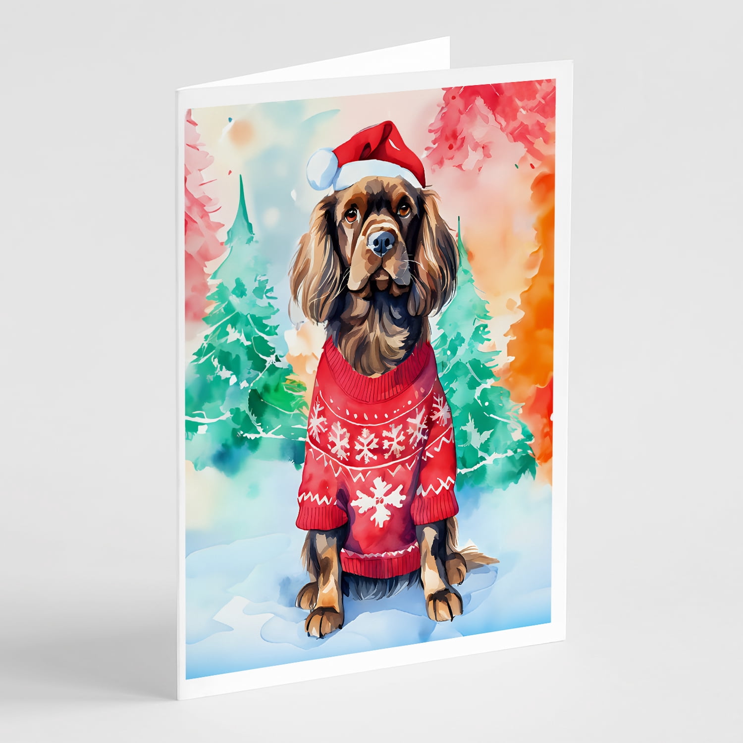 Sussex Spaniel Christmas Greeting Cards Pack of 8 7 in x 5 in