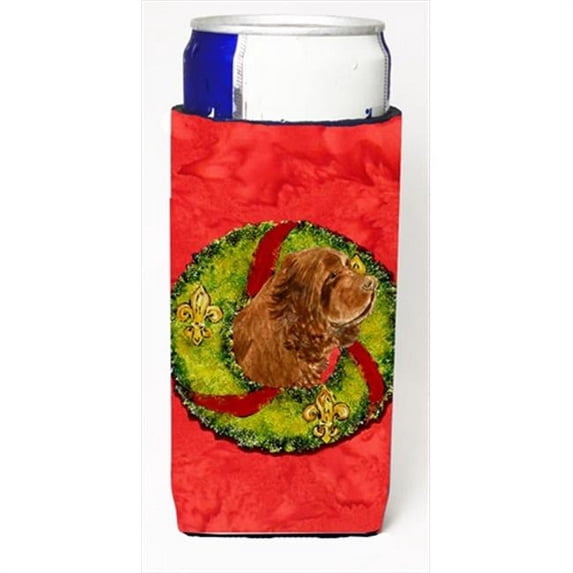 Sussex Spaniel Cristmas Wreath Michelob Ultra bottle sleeves For Slim Cans