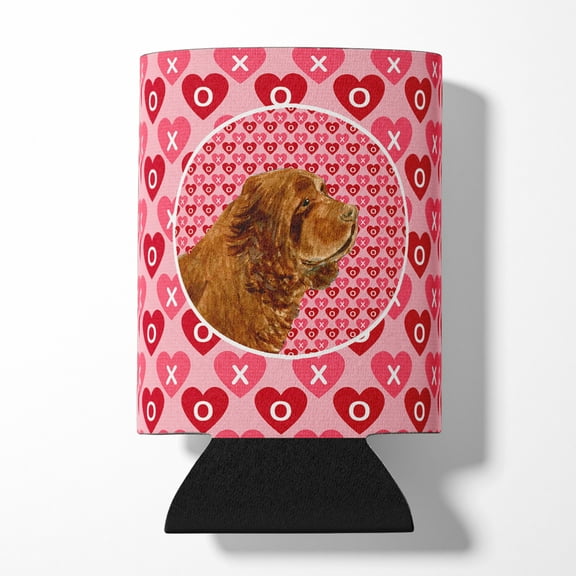 Sussex Spaniel Hearts Love Valentines Day Can or Bottle Hugger