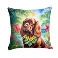thumbnail image 1 of Sussex Spaniel Luau Throw Pillow 14 in x 14 in, 1 of 2