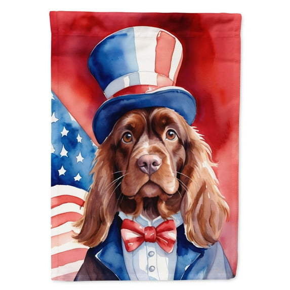 Sussex Spaniel Patriotic Garden Flag 11.25 in x 15.5 in