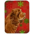 thumbnail image 1 of Sussex Spaniel Red and Green Snowflakes Christmas- Glass Cutting Board - Large, 1 of 1