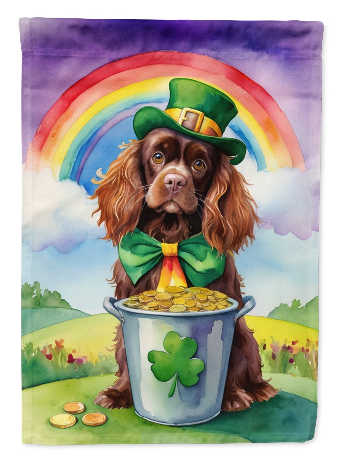 Sussex Spaniel St Patrick's Day Garden Flag 11.25 in x 15.5 in
