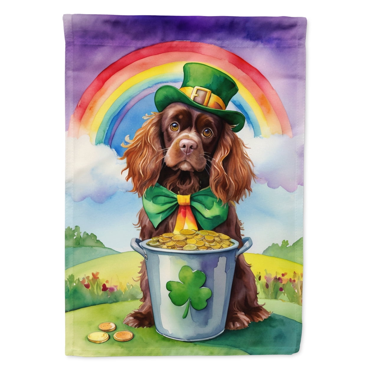 Sussex Spaniel St Patricks Day House Flag