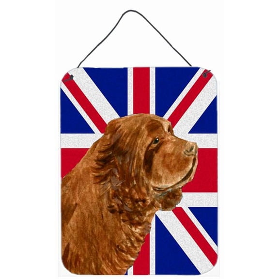 Sussex Spaniel With English Union Jack British Flag Aluminum Metal Wall Or Door Hanging Prints
