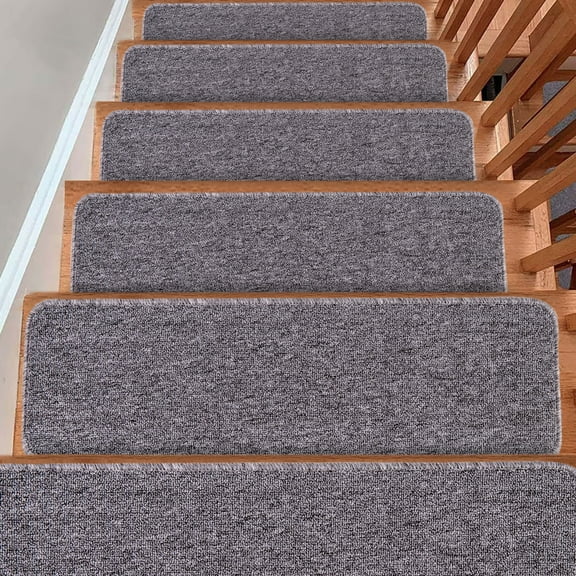SussexHome Carpet Stair Treads for Wooden Steps - Indoor Staircase Step Treads with Thick Carpet - Self Adhesive Safety Treads to Prevent Slipping - Pet & Kid-Friendly - 7-Pack