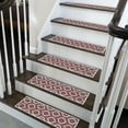 thumbnail image 1 of SussexHome Drop Design 9" X 28" Stair Treads - 70 % Cotton Anti-Slip Carpet Strips for Indoor Stairs-Easy to Install Stair Treads with Double Adhesive Tape-Safe, Extra-Grip, 4-Pack-Maroon, 1 of 9