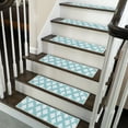 thumbnail image 1 of SussexHome Floral Design 9" X 28" Stair Treads - 150 % Cotton Anti-Slip Carpet Strips for Indoor Stairs-Easy to Install Stair Treads with Double Adhesive Tape-Safe, Extra-Grip, 15-Pack-Teal, 1 of 8