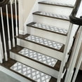 thumbnail image 1 of SussexHome Floral Design 9" X 28" Stair Treads - 70 % Cotton Anti-Slip Carpet Strips for Indoor Stairs-Easy to Install Stair Treads with Double Adhesive Tape-Safe, Extra-Grip, 4-Pack-Gray, 1 of 9