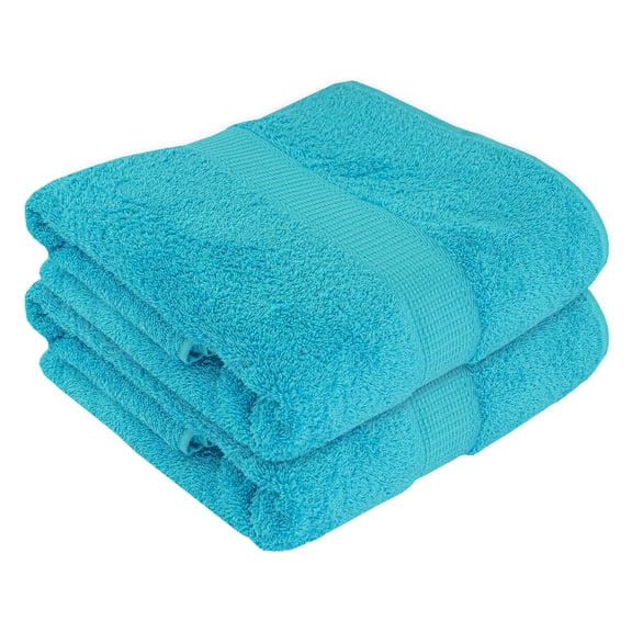 SussexHome Hotel-Quality Large Bath Towels - Ultra-Absorbent 100% Natural Cotton Bath Sheet Towels for Bathroom - 35 x 70 Inches Wide-Bordered Design Plush Thick Luxury Bath Towels - Pack of 2