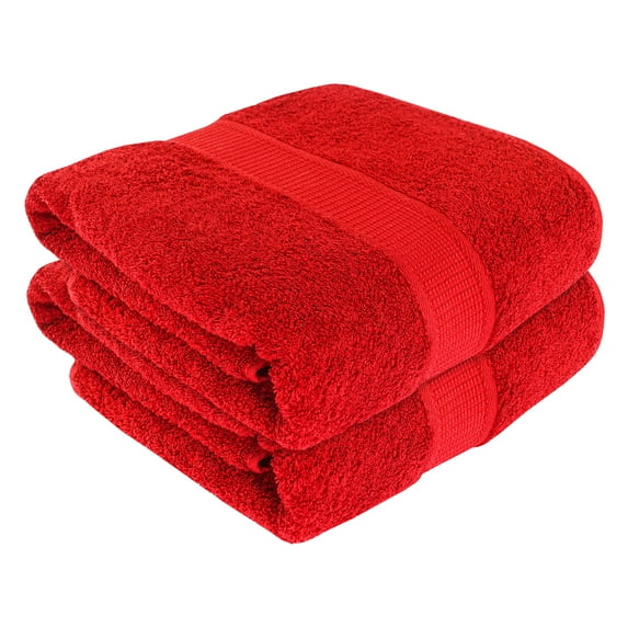 SussexHome Hotel-Quality Large Bath Towels - Ultra-Absorbent 100% Natural Cotton Bath Sheet Towels for Bathroom - 35 x 70 Inches Wide-Bordered Design Plush Thick Luxury Bath Towels - Pack of 2