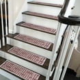 thumbnail image 1 of SussexHome Hudson Design 9" X 28" Stair Treads - 150 % Cotton Anti-Slip Carpet Strips for Indoor Stairs-Easy to Install Stair Treads with Double Adhesive Tape-Safe, Extra-Grip, 15-Pack-Maroon, 1 of 8