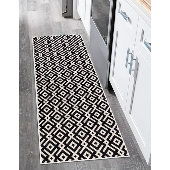 SussexHome Non Skid Washable Kitchen Runner Rug - Ultra-Thin 70 % Cotton Kitchen Floor Mat for in Front of Sink - 20 x 59 Inches Heavy Duty Runner Rug for Kitchen Floor